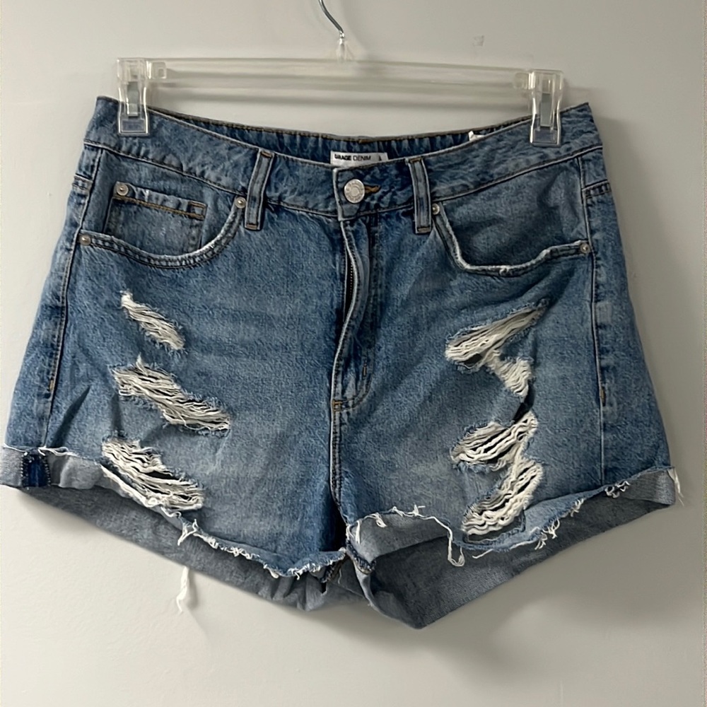 Ripped Denim Shorts